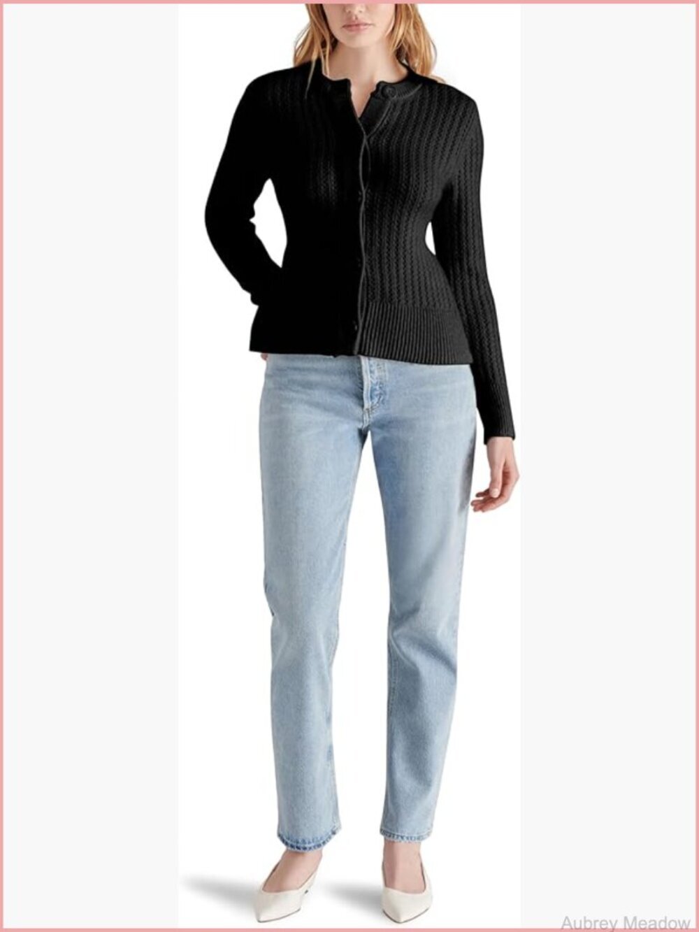 Vintage Style Cardigan with Front Button Closure